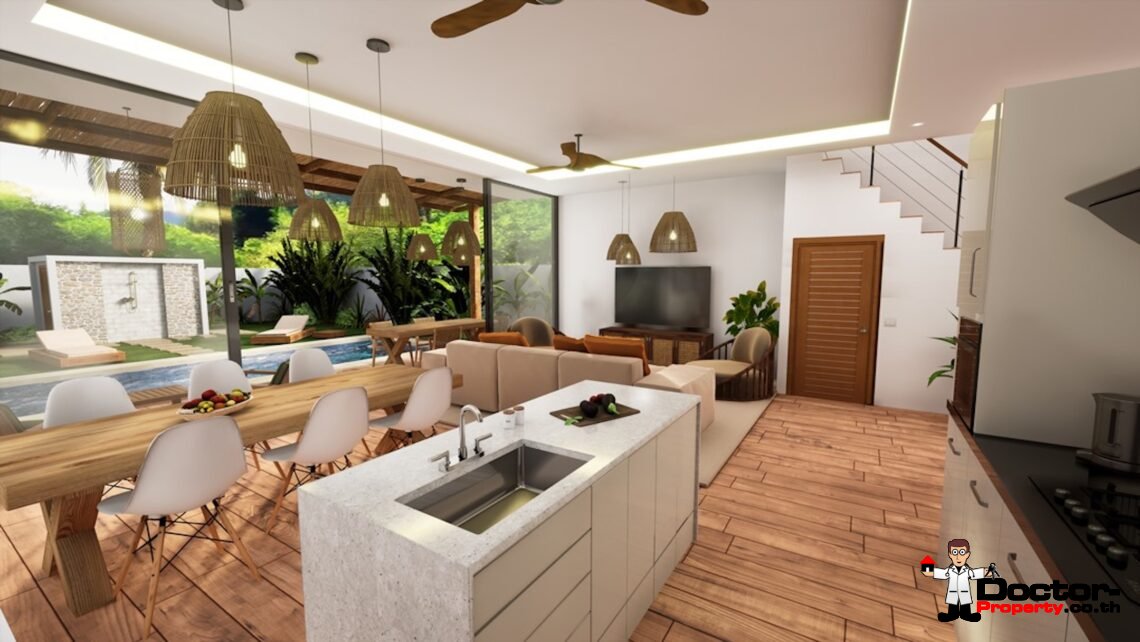 New 3 Bedroom Houses with Pool in Mae Nam, Koh Samui – For Sale